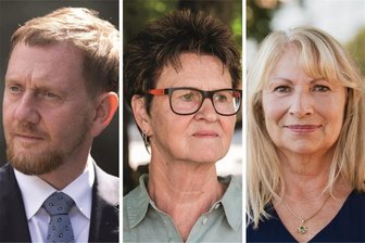 Kommt es zum Sachsen-Dreier aus CDU, BSW und SPD? - Finden sie zusammen? Eine Koalition aus CDU, BSW und SPD könnte künftig Sachsen regieren. Am Verhandlungstisch werden CDU-Ministerpräsident Michael Kretschmer, die BSW-Landesvorsitzende Sabine Zimmermann (M.) und die SPD-Spitzenkandidatin Petra Köpping sitzen.
