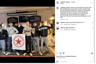 Kommunistische Gruppe voller Widersprüche: Wer verbirgt sich hinter der „Kollektiv Jugend“ in Zwickau? - Flagge zeigen: Das machte die Kollektivjugend bei ihrem ersten und letzten Kochabend im Alten Gasometer. Dann wurde die Gruppe vor die Tür gesetzt.