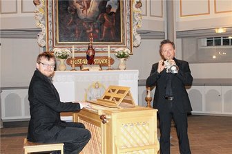 Konzert für Orgel und Trompete in Callenberg - Friedrich Pilz (links) und Alexander Lenk. 