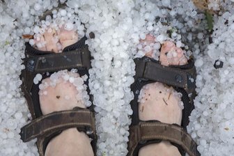 Kräftige Gewitter in der Region - Hagel im Lutherviertel.