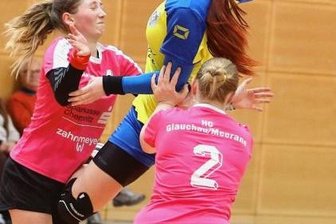 Kreisligasieg fast sicher - Michelle Reuter vom HCAB setzt zum Sprungwurf an. Sie war gegen den HC Glauchau/Meerane sechsmal erfolgreich.