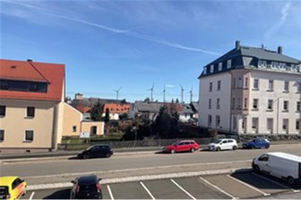 Kritik am Glauchauer Windpark - So würde der Windpark Niederlungwitz vom Simmel-Parkplatz in Glauchau aussehen.
