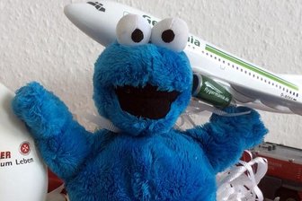 Krümelmonster sitzt am Flughafen Dresden fest - Dieses Krümelmonster sitzt am Flughafen Dresden fest.