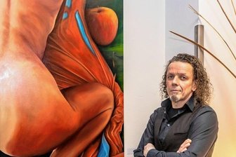 Künstler gerät mit eigenen Bildern in Streit - Der Chemnitzer Künstler Ronald Münch mit Bildern und Skulpturen in der Burgstädter Galerie Art Forum.