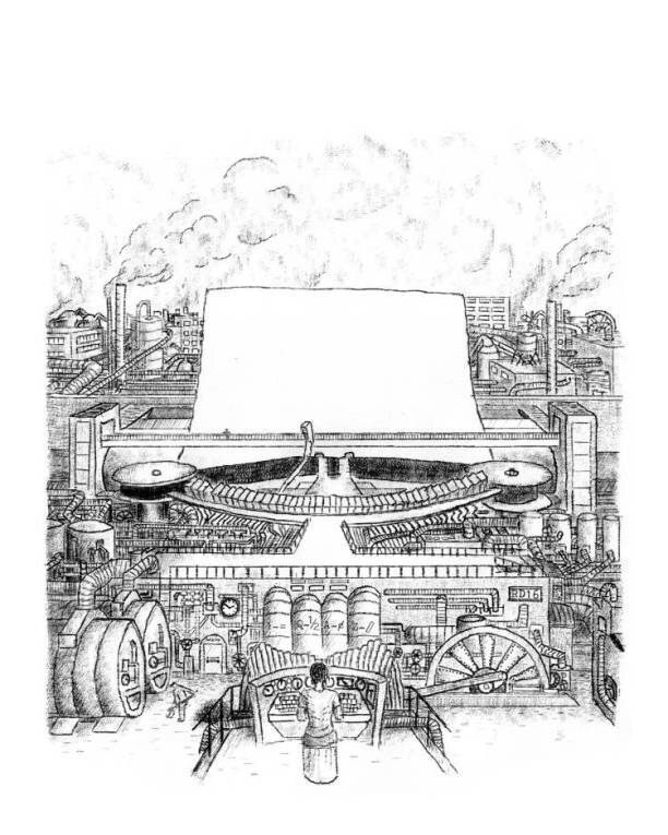 Kunst mit Stift, Pinsel und Schreibmaschine in Auerbach: Klassischer Dreiklang - ungewohnter Ton - Sieht aus wie gezeichnet, ist aber getippt: Robert Dörfler entlockt seiner Schreibmaschine im Bild "Steamwriter" und anderen Werken frappierende grafische Effekte.  