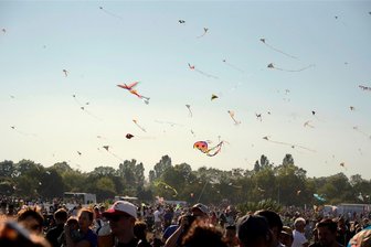 Landkreis Zwickau: Drachensteigen lassen im Herbst: Lieblingsorte und Geheimtipps in Westsachsen gesucht - Es geht auch mitten in der Stadt. Impression vom Drachenfestival 2024 auf dem Tempelhofer Feld in Berlin.