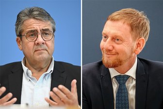 Landtagswahl in Sachsen: Warum Ex-SPD-Chef Sigmar Gabriel in Chemnitz für CDU-Mann Kretschmer wirbt - SPD-Wahlkämpfer für CDU-Spitzenkandidaten: Sigmar Gabriel und Michael Kretschmer.