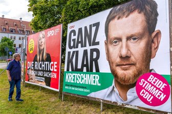 Landtagswahlen am Sonntag: Große Spannung in Sachsen und Thüringen - Auch im Zeitalter von Social Media verzichten die Kandidaten nicht auf die klassischen Wahlplakate am Straßenrand.