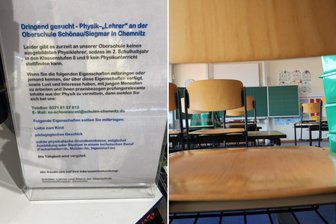 Lehrermangel zugespitzt: Chemnitzer Oberschule sucht mit Aushang an Tankstelle nach Physiklehrer - Ungewöhnliche Lehrersuche: Dieser Aushang stand an einer Jet-Tankstelle an der Neefestraße. An der Oberschule Siegmar fällt der Physikunterricht großflächig aus.