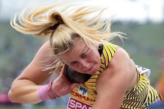Leichtathletik-EM: Katharina Maisch vom LV 90 Erzgebirge Achte im Kugelstoßen - Katharina Maisch in Aktion. 