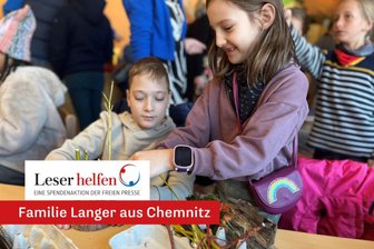 „Leser helfen“ in Chemnitz: Jakob und Emilia – fast wie Geschwister - Jakob und Emilia: Beim Adventsbasar der Waldorfschule bastelten sie gemeinsam.