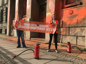 Die erste Farbaktion der Letzten Generation in Chemnitz