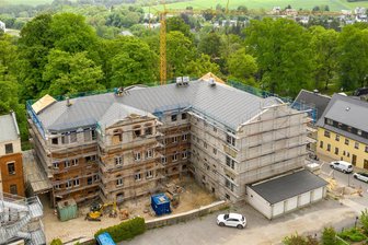 Letzte Möglichkeit zur Besichtigung in Marienberger Baldauf-Fabrik - Die ehemalige Baldauf-Fabrik, hier ein Bild vom Setzen der Richtkrone, kann am 10. September besucht werden.