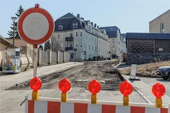 Letzter Bauabschnitt von Großprojekt in Annaberg-Buchholz startet - Der Bereich Alte Poststraße ist schon länger Baustelle - hier ein Bild aus dem vergangenen Jahr. 