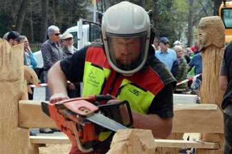 Libelle bringt Glück - Mit seiner Kettensäge schafft es Tino Schubert, aus robusten Holzblöcken und Stämmen filigrane Figuren zu zaubern. 