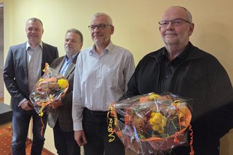Lichtenau schlichtet – und stockt bei Friedensrichtern auf - Bürgermeister Andreas Graf (l), Friedensrichter Peter Wirth (2. v. r.) und die Stellvertreter Andreas Schröcke (2. v. l.) und Winfried Schade.