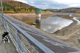 Lichtenberg: Laut Talsperrenverwaltung droht Lebensgefahr – Das sollten Spaziergänger beachten - Die Talsperre in Lichtenberg im Erzgebirge wird gerade abgelassen – das lockt Schaulustige an.