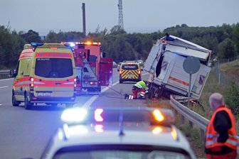 Lkw-Unfall auf A 4 bei Hohenstein-Ernstthal -