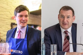Lob vom Rechnungshofpräsidenten, Druck aus dem Landtag: Kultusminister deutet Kompromiss zu Plan gegen Unterrichtsausfall an - „Der Kultusminister hat den richtigen Weg beschritten.“ Kultusminister Conrad Clemens (CDU, links) hat Beistand von Rechnungshofpräsident Jens Michel erhalten.