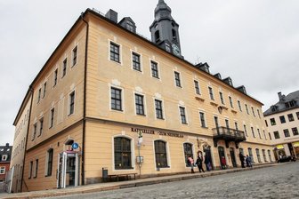 Lösung für ein drängendes Problem in Annaberg: Pächter übernimmt öffentliche Toilette - Die öffentliche Toilette im Annaberger Rathaus wird ab dem 1. Januar mit vom Team des Ratskellers "Zum Neinerlaa" mit betreut. Die Anlage befindet sich in unmittelbarer Nachbarschaft der Gaststätte.