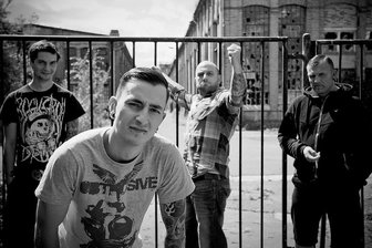 Loikaemie feiert Bühnen-Comeback: Vom Menschen im Skinhead - Schlagzeuger Bruno Rockstroh, Gitarrist Edgar "Eddie" Mähne, Sänger und Gitarrist Thomas Wettermann und Bassist Stephan Paul (von links) sind die neue Inkarnation von Loikaemie. 