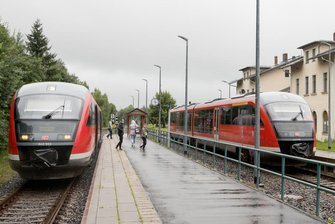 Lokführerstreik: Nur nach Olbernhau fahren Züge planmäßig - Nach Olbernhau rollten die Züge am Montag normal.