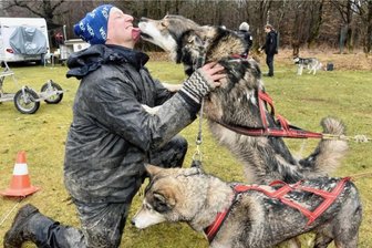 Lust auf einen Oster-Ausflug im Erzgebirge? Sechs Tipps für Familien - Ein Husky-Treffen findet am Osterwochenende in Seiffen statt. Der Chemnitzer Maik Thomßen war bereits 2023 beim Treffen mit seinen Hunden dabei.