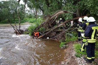 Männertagsausflug wird zum Horror-Trip - Der Männertags-Ausflug ist für drei Kanu-Fahrer gestern fast zum Horror-Trip geworden. Das kleine Boot der waghalsigen Paddler wurde auf der Mulde von einer reißenden Strömung erfasst und gegen einen ins Wasser ragenden Baum gepresst. Das Kanu sank. Ein Insasse konnte sich aus eigener Kraft ans Stöbniger Ufer retten. Die beiden anderen Männer kämpften hingegen Minuten lang um ihr Leben.
