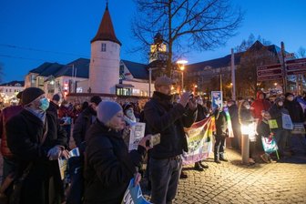 Mahnwache für die Ukraine am Wendedenkmal -