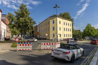 Marode Göltzschbrücken Auerbach: Abschnitt der Bahnhofstraße seit Dienstag voll gesperrt - Ein Teil der Bahnhofstraße ist wegen Vorbereitungsarbeiten für die neue Verkehrsführung gesperrt.