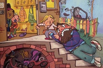 Mawil und sein Quasi-Rüsselbuch: Der Hipster schusselt durch das Bällebad - Wer muss hier in den Kindergarten? Szene aus "Papa macht alles falsch".