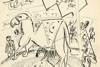 Max-Pechstein-Museum erwirbt Brief mit Zirkusdarstellung - Die Tuschfederzeichnung Pechsteins aus dem Jahr 1920.