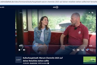 MDR-Reisesendung aus dem Chemnitzer Umland: Auch die Alte Baumwolle Flöha ist Thema - Tino Groß, der Technikchef der Drahtseilbahn Erdmannsdorf-Augustusburg, im Gespräch mit MDR-Moderatorin Kathi Groll.