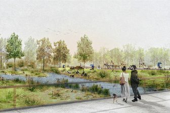 Mehr als eine halbe Million Euro für den Pleißenbach in Chemnitz: Was jetzt mit dem Geld passiert - Blick auf den künftigen Pleissenbachpark aus der Perspektive Limbacher Straße. 