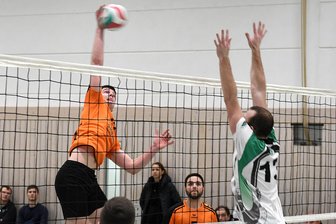 Milkauer Volleyballer verpassen Überraschung knapp - Julius Haubold im Spiel gegen Reudnitz.