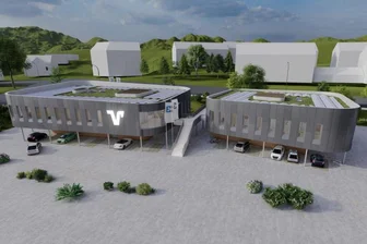 Millionenprojekt am Erzgebirgsstadion in Aue: Die wichtigsten Fragen und Antworten - Blick aus der Luft auf den geplanten Neubau am Ortseingang von Aue.