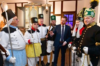 Besuch von Ministerpräsident Michael Kretschmer in der Bergbauanlage Alte Elisabeth mit anschließender Aufzeichnung seiner Neujahrsansprache für die Bürger Sachsens durch den MDR. 