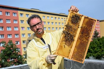 Mirko Gläßer — der Imker vom Dach des Chemnitzer Opernhauses - Mirko Gläßer verbindet Hobby und Arbeit an einem Standort — dem Opernhaus.