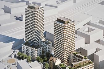 Mit Ventilatoren, Klappen, Sensoren? Experten aus dem Erzgebirge helfen Menschenleben zu retten - Das millionenschwere Gebäudeensemble in Berlin mit den zwei hohen Wohntürmen als Hingucker.