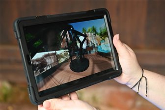 Mit VR-Brille zum Welterbestein bei Rochlitz - Auf dem Rochlitzer Berg können Besucher virtuell durch die Abbaugeschichte des Porphyrs reisen.