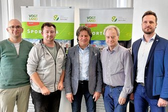 Mitgliederboom beim Kreissportbund - Sie stellten die neuen Zahlen vor und gaben ihre Expertise dazu: Von links Michael Degenkolb, Marcel Singer, Steffen Fugmann, Andreas Wehner und Jan Rodewald.