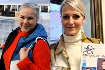 Mittelsachsen und ihre prominenten Doppelgänger - Antje Hause aus Freiberg (in der Mitte des Bildes) ist eine Doppelgängerin einer Schauspielerin, Komikerin und Synchronsprecherin. Reny Hübner aus Freiberg, hier auf der Eisbahn im Schlosshof Freudenstein, hat eine gewisse Ähnlichkeit mit Katarina Witt.