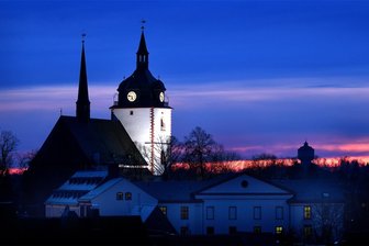 Mittweida lädt ein: Nacht der Kirchen und Tag des Friedhofs - Blick vom Schützenplatz zur Stadtkirche Mittweida.