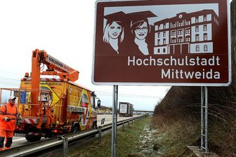 Mittweida wirbt an der A4 - 