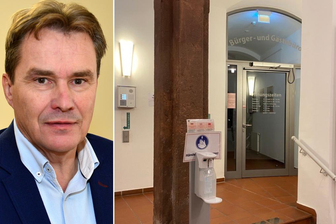 OB Ralf Schreiber berichtet, dass der Mann auch schon im Rathaus-Foyer randaliert hat.