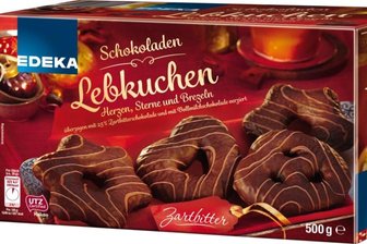 Möglicherweise Kunststoffteile in Lebkuchen - Edeka ruft Ware zurück - Edeka Schokoladen Lebkuchen, Herzen, Sterne und Brezeln zartbitter