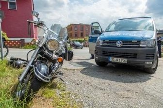 Motorradunfall in Geyer - Bei dem Unfall entstand laut Polizei 3000 Euro Sachschaden.