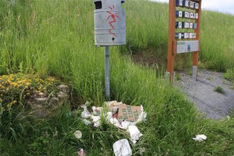 Müll unterhalb der Reuther Linde verschandelt Ausflugsziel - Müll zuhauf liegt im Umfeld der Reuther Linde.