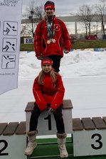 Mylauer Eisschnellläufer überzeugen in Sachsen, Deutschland und Übersee - Helene Brückner (oben) und Milana Arndt bei den Sächsischen Meisterschaften in Dresden.