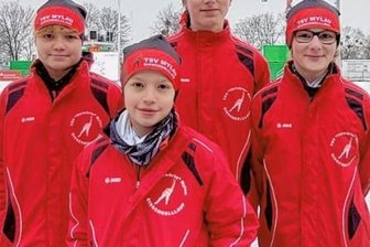 Mylauer helfen beim Pokalgewinn - Ein Mylauer Quartett für die Sachsen-Auswahl: Christian Böhm (hinten von links) Lena Mothes, Johanna Brückner und Carl Leonhard Fiebig (vorn).